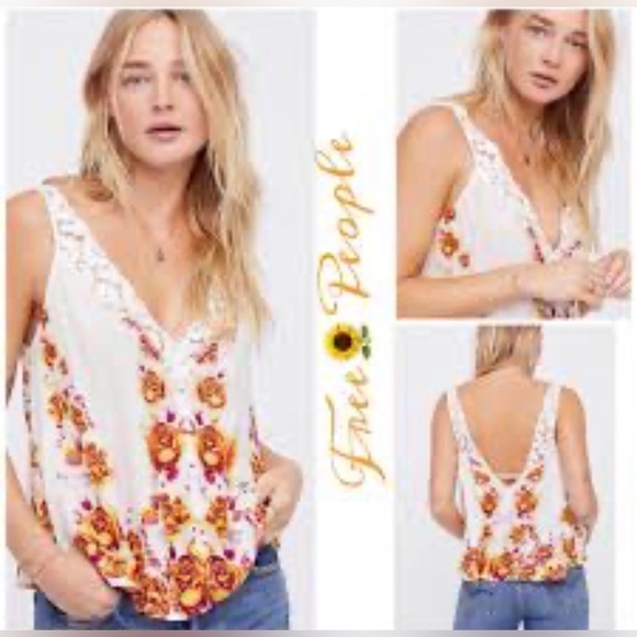 Free People Tops - Free People Intimately Morning Rose Lace Tank Size M